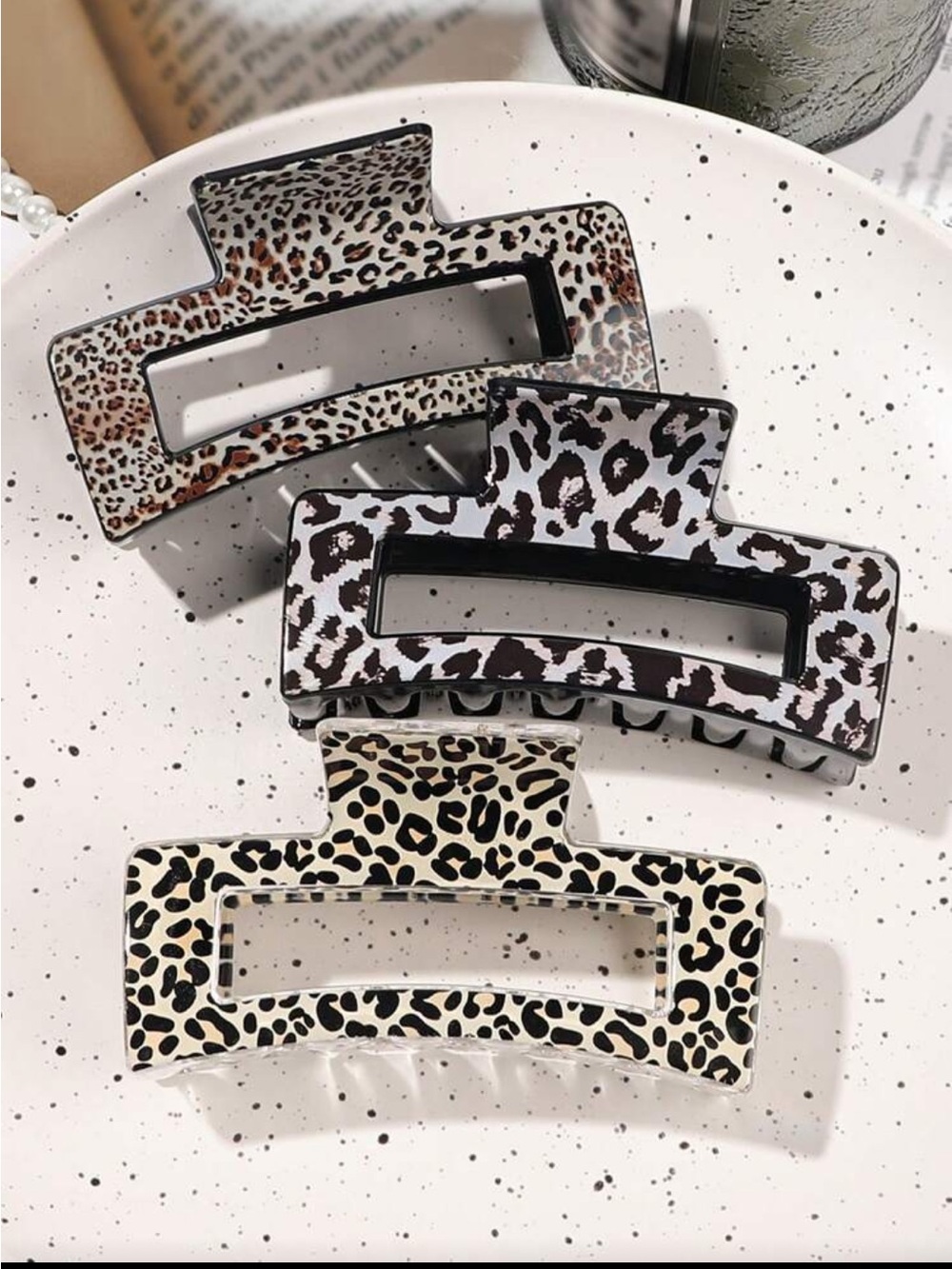 Leopard Print Multicolor Acrylic Hair Claw Clip - Stylish Women Accessories
